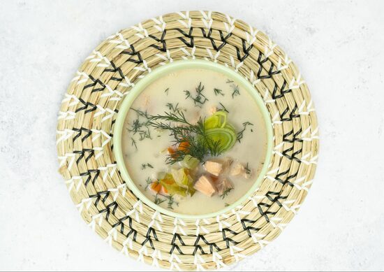 Laša zupa ar kausēto sieru